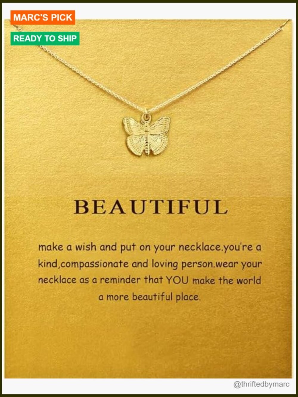 Gold Dainty Layered Compass Pendant Necklace Friendship Butterfly Sun Good Luck